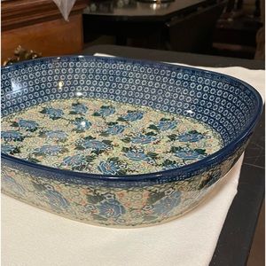 SOLD! Polish Pottery by Unikat, large, deep lasagne dish.  Hand Made!